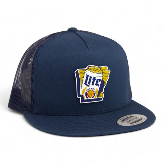 It's Miller Time Arkansas 3D YP Snapback Flat Bill Trucker Hat- Navy