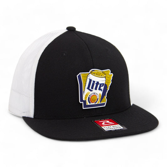 It's Miller Time Arkansas 3D Wool Blend Flat Bill Hat- Black/ White