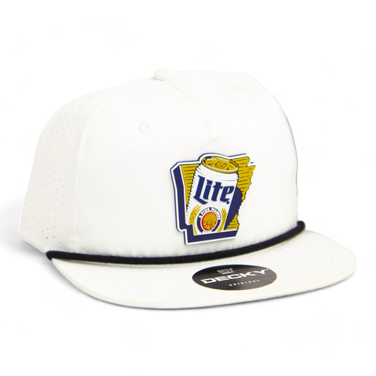 It's Miller Time Arkansas 3D Perforated Rope Hat- White/ Black