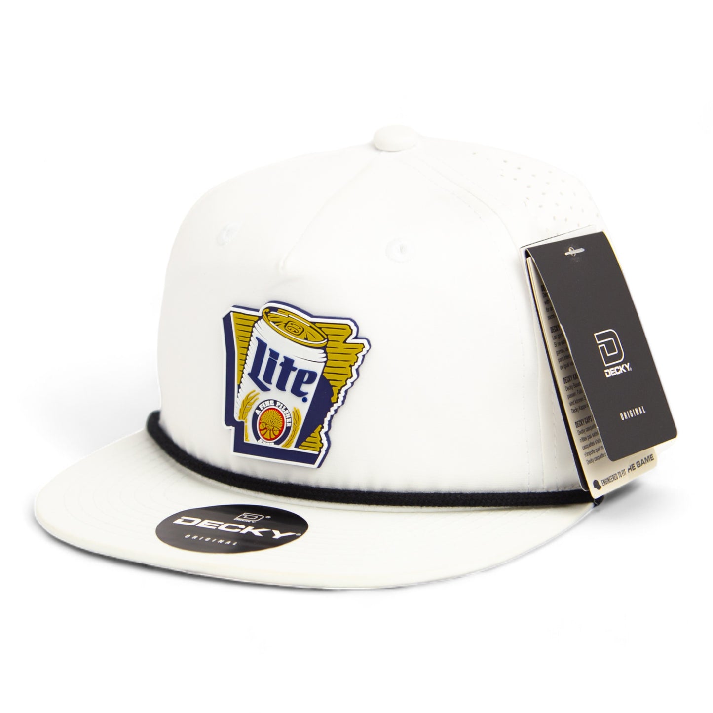 It's Miller Time Arkansas 3D Perforated Rope Hat- White/ Black