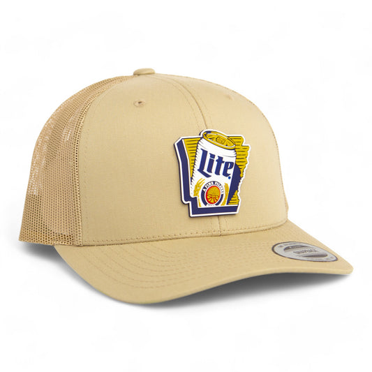 It's Miller Time Arkansas 3D YP Snapback Trucker Hat- Tan