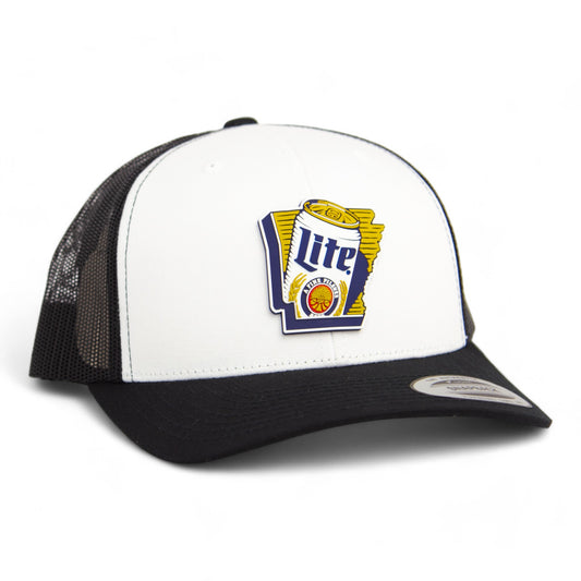 It's Miller Time Arkansas 3D YP Snapback Trucker Hat- White/ Black