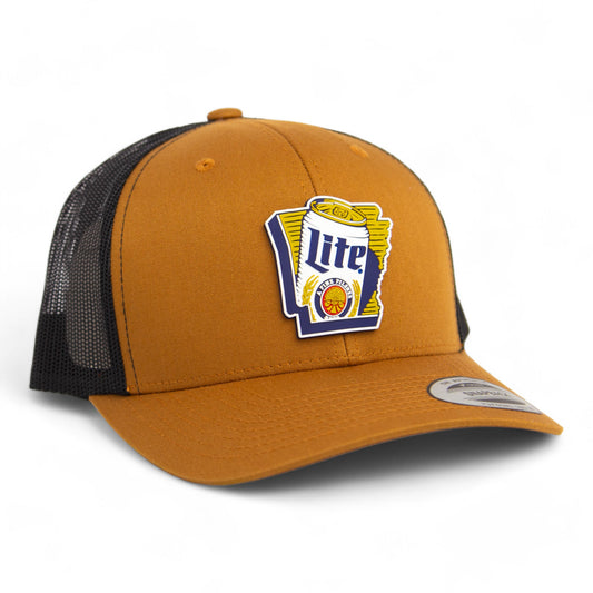It's Miller Time Arkansas 3D YP Snapback Trucker Hat- Carmel/ Black