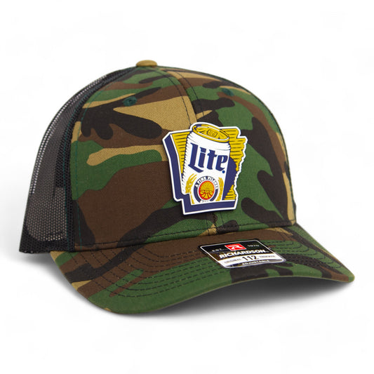 It's Miller Time Arkansas 3D Snapback Trucker Hat- Army Camo/ Black