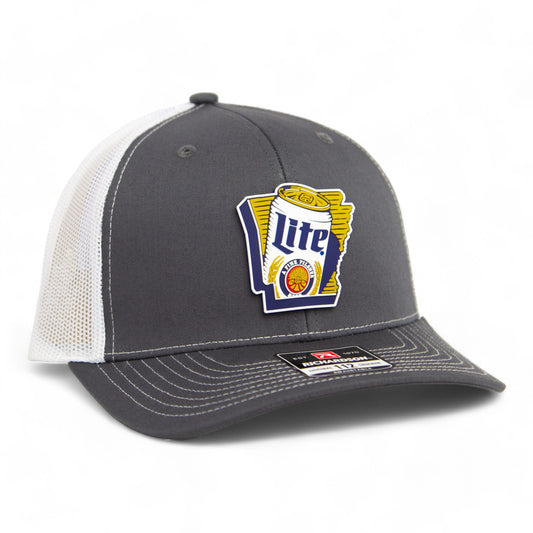 It's Miller Time Arkansas 3D Snapback Trucker Hat- Charcoal/ White