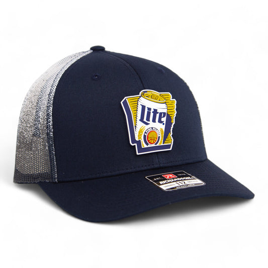 It's Miller Time Arkansas 3D Snapback Trucker Hat- Navy Fade