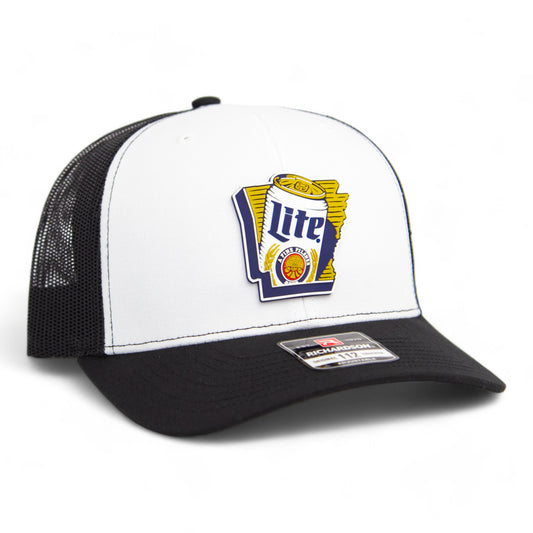 It's Miller Time Arkansas 3D Snapback Trucker Hat- White/ Black