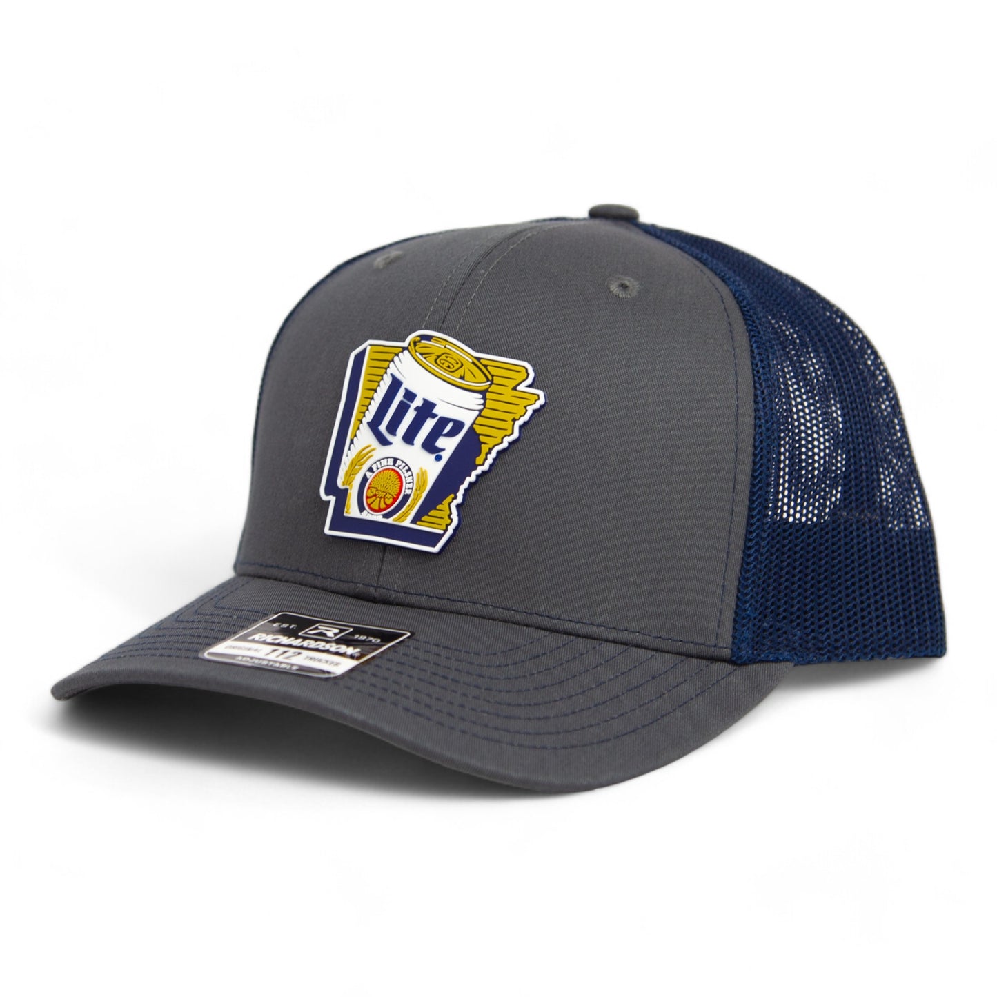 It's Miller Time Arkansas 3D Snapback Trucker Hat- Charcoal/ Navy