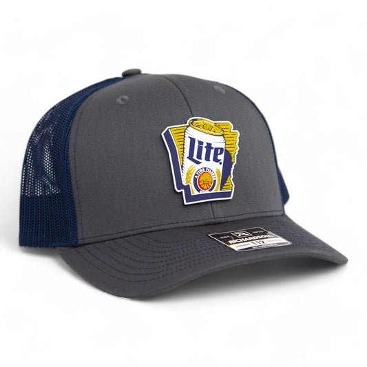 It's Miller Time Arkansas 3D Snapback Trucker Hat- Charcoal/ Navy