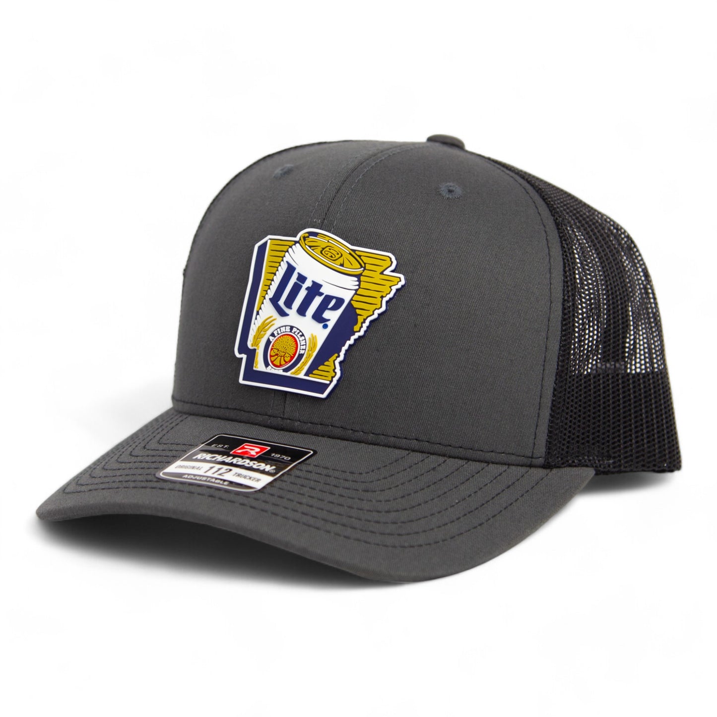 It's Miller Time Arkansas 3D Snapback Trucker Hat- Charcoal/ Black
