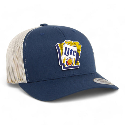 It's Miller Time Arkansas 3D YP Snapback Trucker Hat- Navy/ Silver