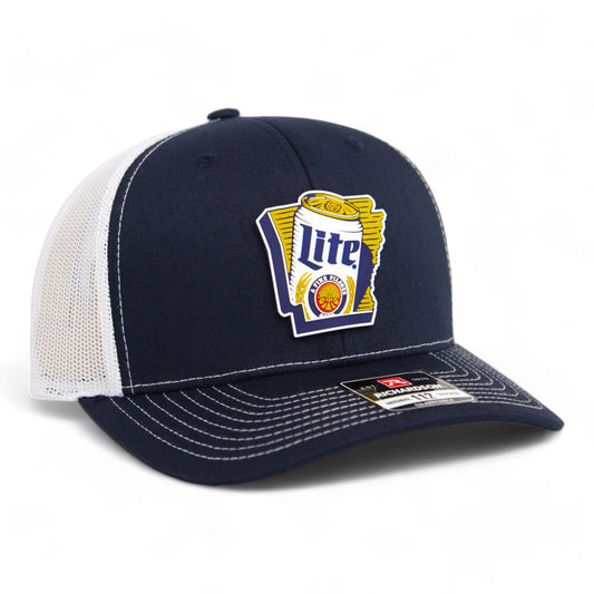 It's Miller Time Arkansas 3D Snapback Trucker Hat- Navy/ White