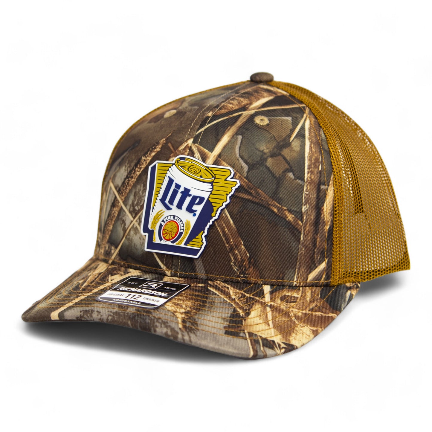 It's Miller Time Arkansas 3D Snapback Trucker Hat- Realtree Max 7/ Buck