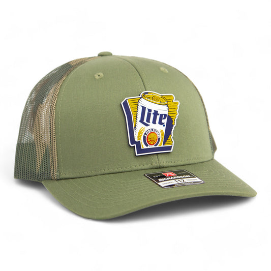 It's Miller Time Arkansas 3D Snapback Trucker Hat- Loden/ Green Camo