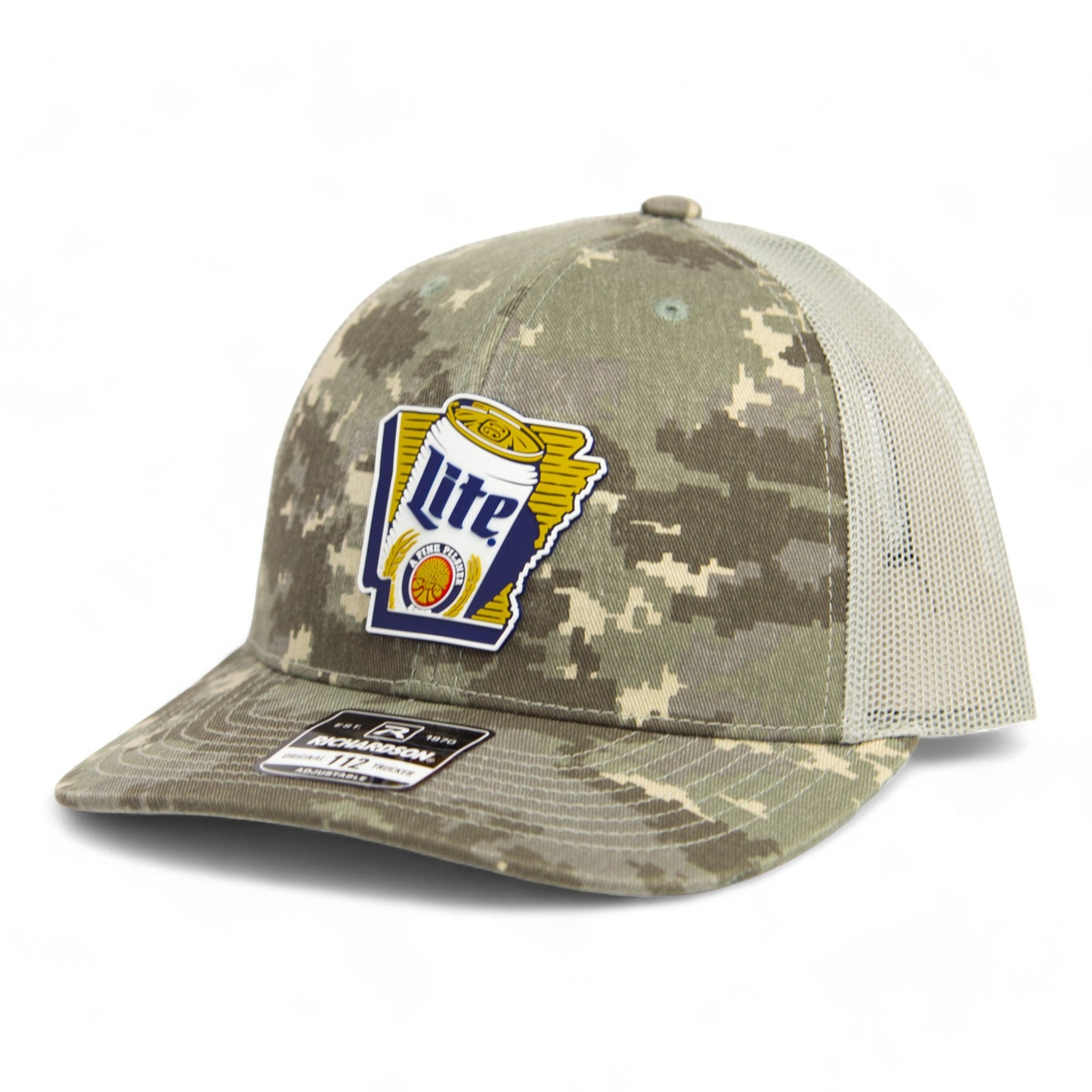 It's Miller Time Arkansas 3D Snapback Trucker Hat- Military Digital Camo