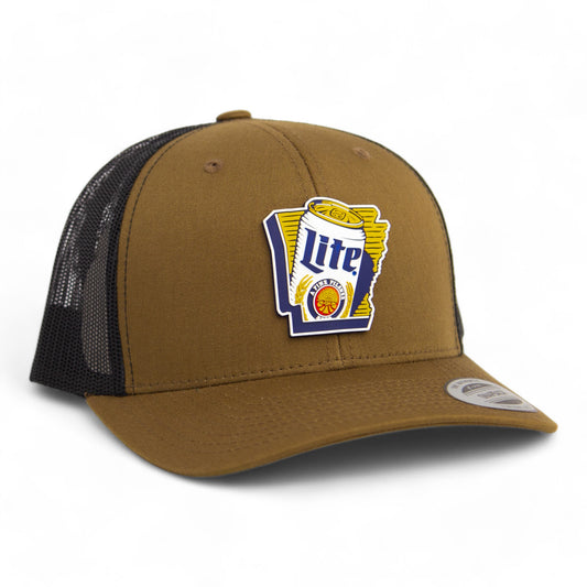 It's Miller Time Arkansas 3D YP Snapback Trucker Hat- Coyote Brown