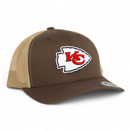 Kansas City Chiefs 3D YP Snapback Trucker Hat- Brown/ Tan