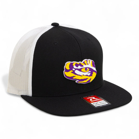 LSU Tiger Eye 3D Wool Blend Flat Bill Hat- Black/ White