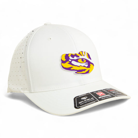 LSU Tiger Eye 3D Laser Perf R-Flex Cap- White