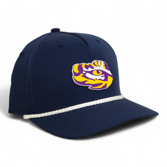 LSU Tiger Eye 3D Five Panel Classic Rope Hat- Navy/ White