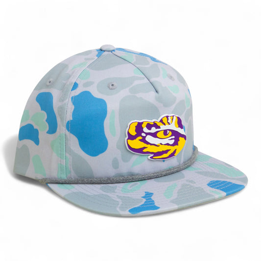 LSU Tiger Eye 3D Umpqua Rope Hat- Saltwater Duck Camo/ Charcoal