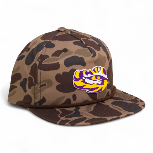LSU Tiger Eye 3D Umpqua Rope Hat- Bark Duck Camo/ Brown