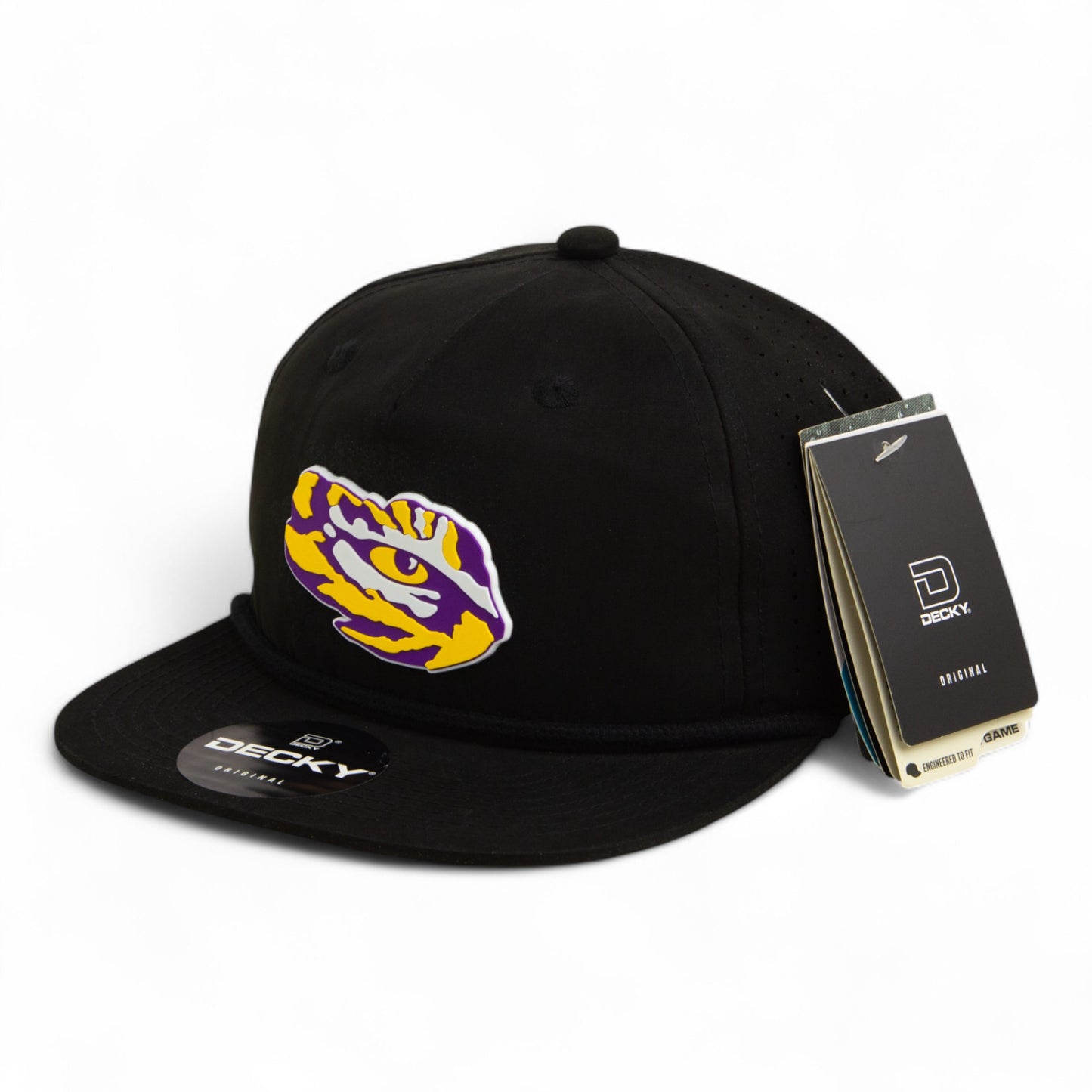 LSU Tiger Eye 3D Perforated Rope Hat- Black