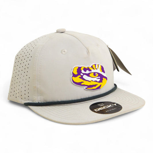 LSU Tiger Eye 3D Perforated Rope Hat- Grey/ Charcoal