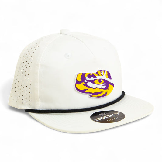 LSU Tiger Eye 3D Perforated Rope Hat- White/ Black