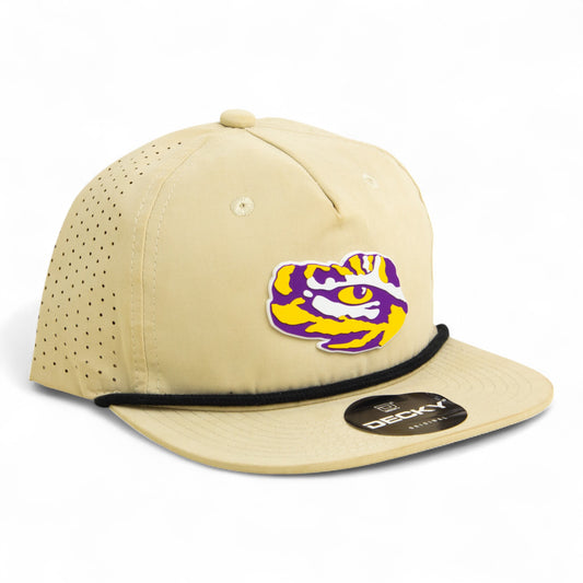 LSU Tiger Eye 3D Perforated Rope Hat- Birch/ Black
