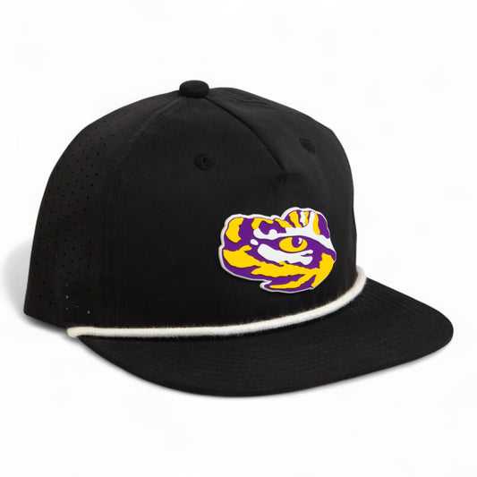 LSU Tiger Eye 3D Perforated Rope Hat- Black/ White