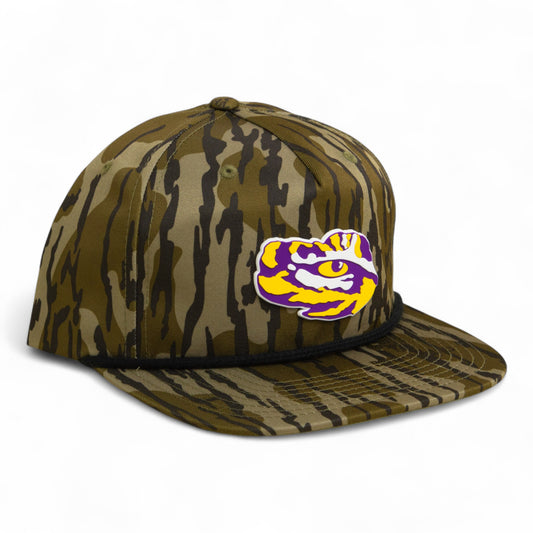LSU Tiger Eye 3D Umpqua Rope Hat- Mossy Oak Bottomland/ Black