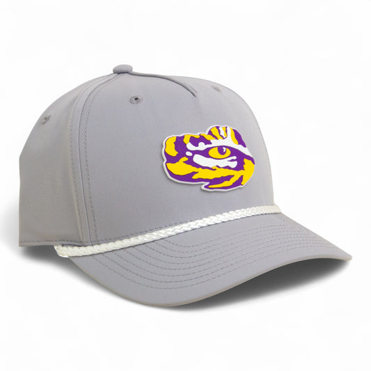LSU Tiger Eye 3D Five Panel Classic Rope Hat- Grey/ White