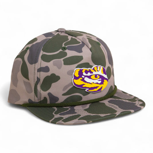 LSU Tiger Eye 3D Umpqua Rope Hat- Marsh Duck Camo/ Olive Green
