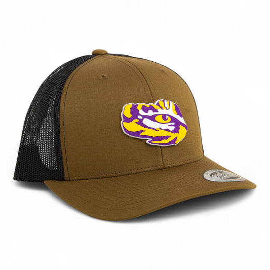 LSU Tiger Eye 3D YP Snapback Trucker Hat- Coyote/ Black