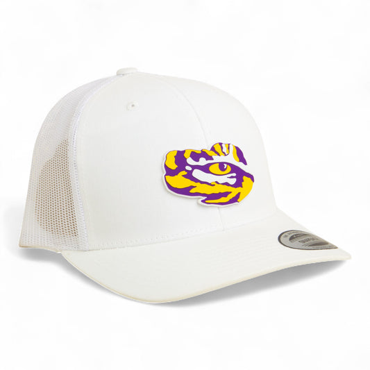 LSU Tiger Eye 3D YP Snapback Trucker Hat- White