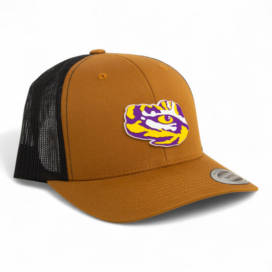 LSU Tiger Eye 3D YP Snapback Trucker Hat- Caramel/ Black