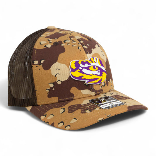 LSU Tiger Eye 3D Snapback Trucker Hat- Desert Camo/ Brown
