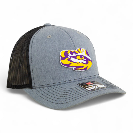 LSU Tiger Eye 3D Snapback Trucker Hat- Heather Grey/ Black