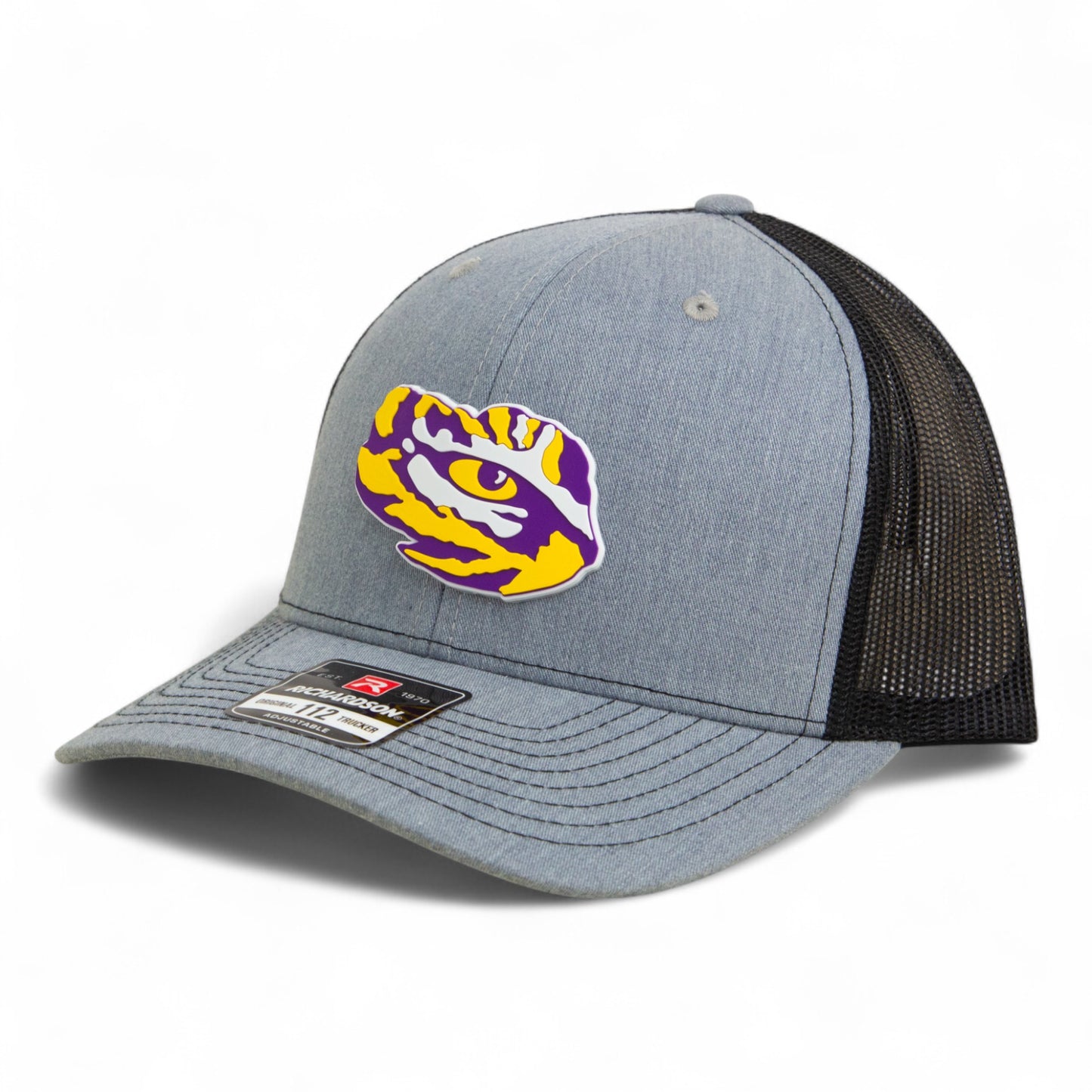 LSU Tiger Eye 3D Snapback Trucker Hat- Heather Grey/ Black