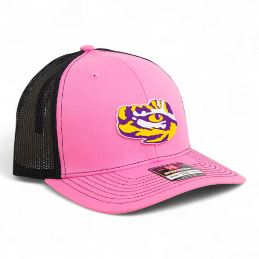 LSU Tiger Eye 3D Snapback Trucker Hat- Pink/ Black