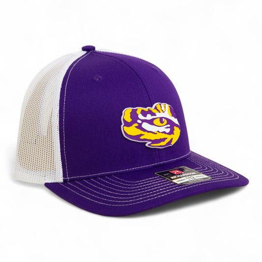 LSU Tiger Eye 3D Snapback Trucker Hat- Purple/ White