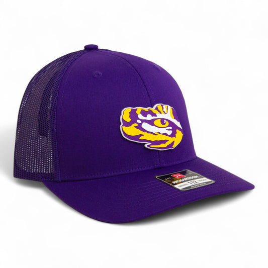LSU Tiger Eye 3D Snapback Trucker Hat- Purple