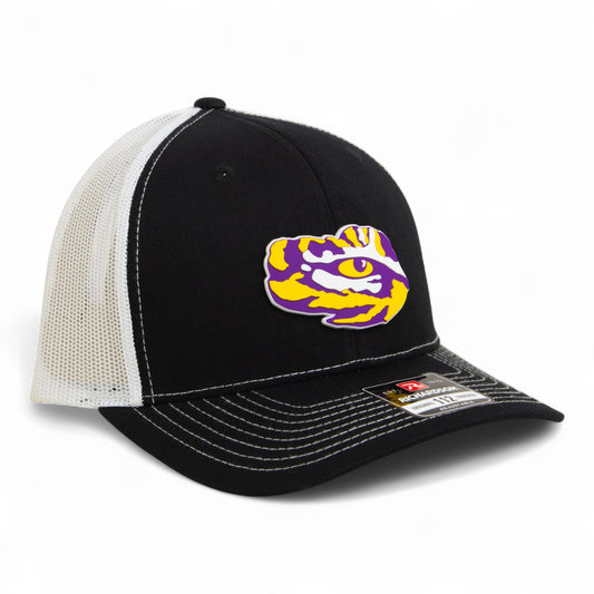 LSU Tiger Eye 3D Snapback Trucker Hat- Black/ White
