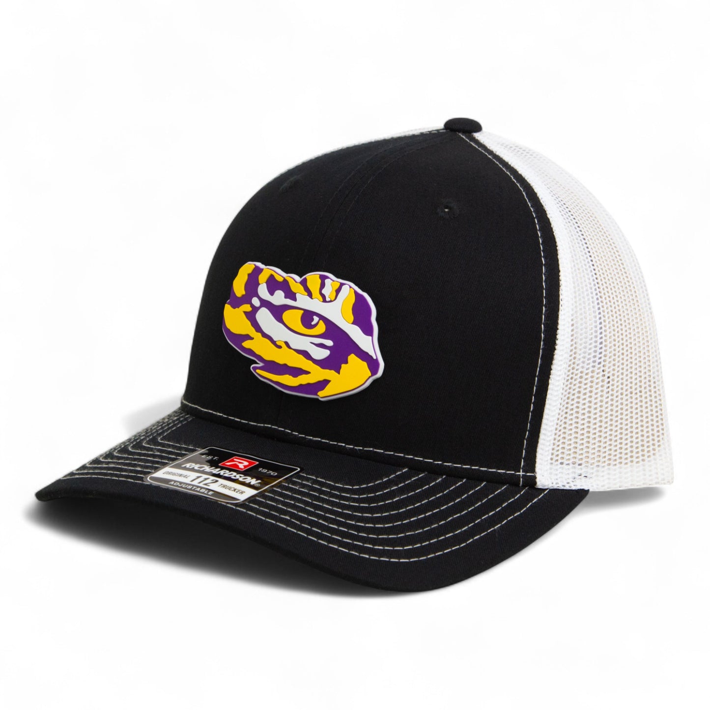 LSU Tiger Eye 3D Snapback Trucker Hat- Black/ White