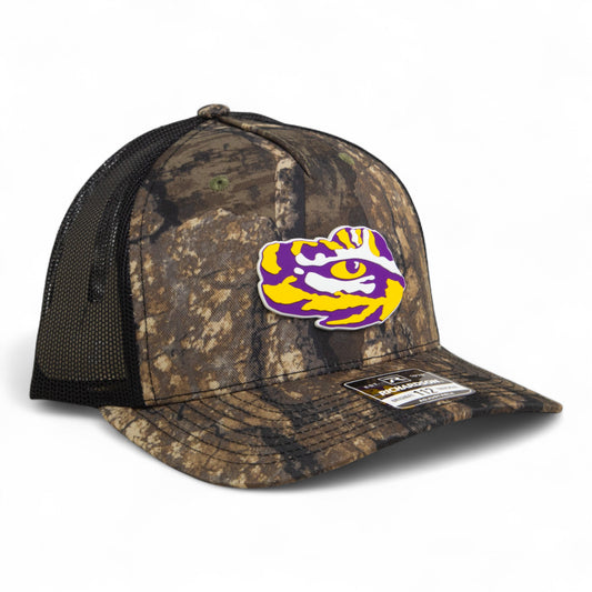 LSU Tiger Eye 3D Snapback Trucker Hat- Realtree Timber/ Black
