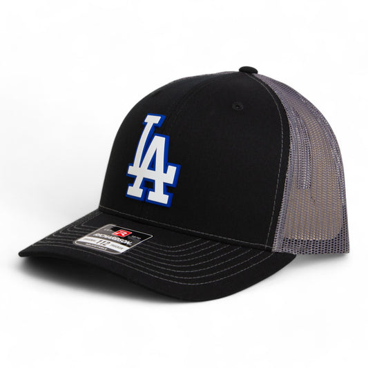 LA Dodgers 2024 World Series Snapback Trucker Hat White- Black/ Charcoal