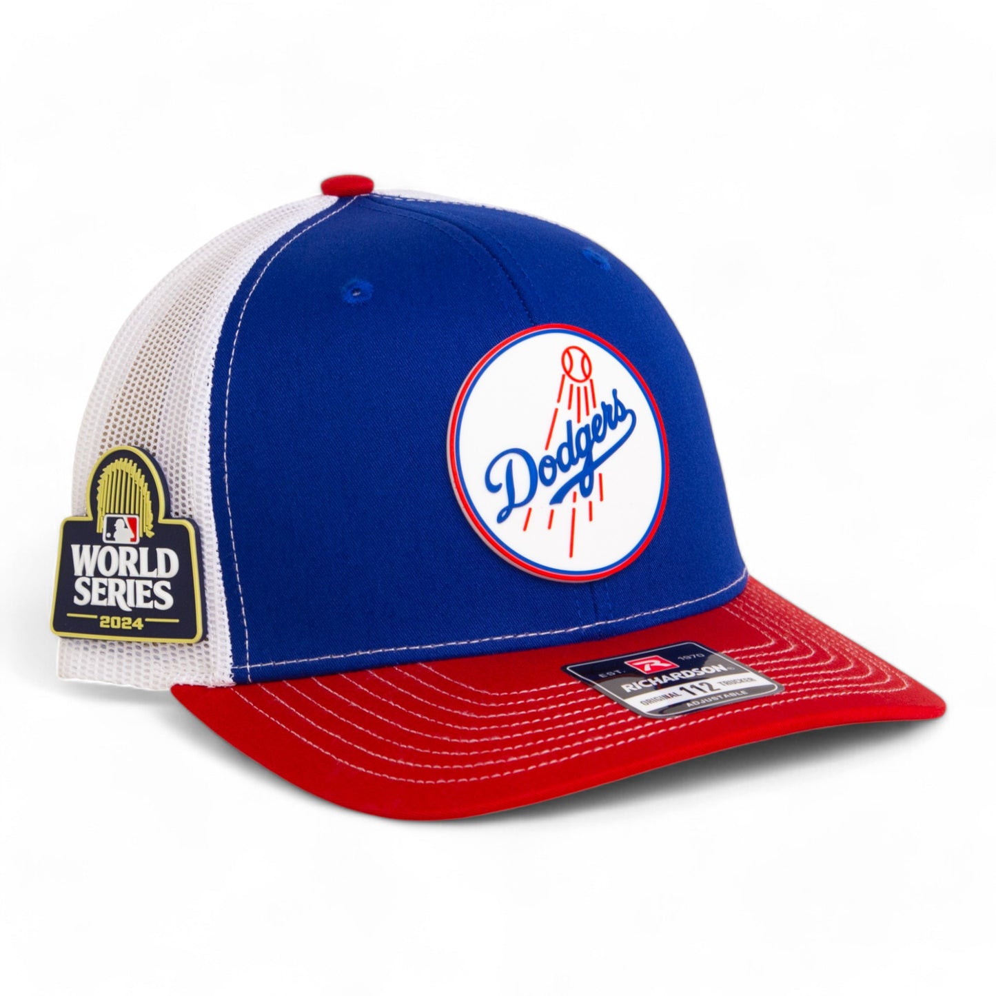 Los Angeles Dodgers 2024 World Series Snapback Trucker Hat- Royal/ White/ Red
