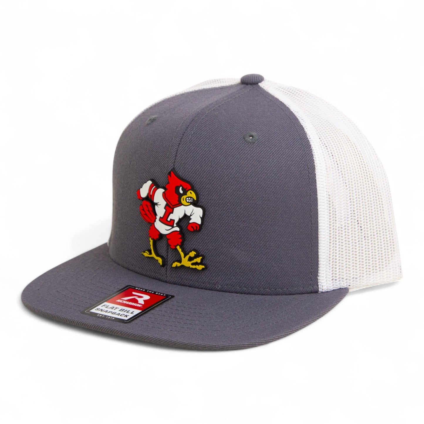 Louisville Cardinals Retro 3D Wool Blend Flat Bill Hat- Charcoal/ White