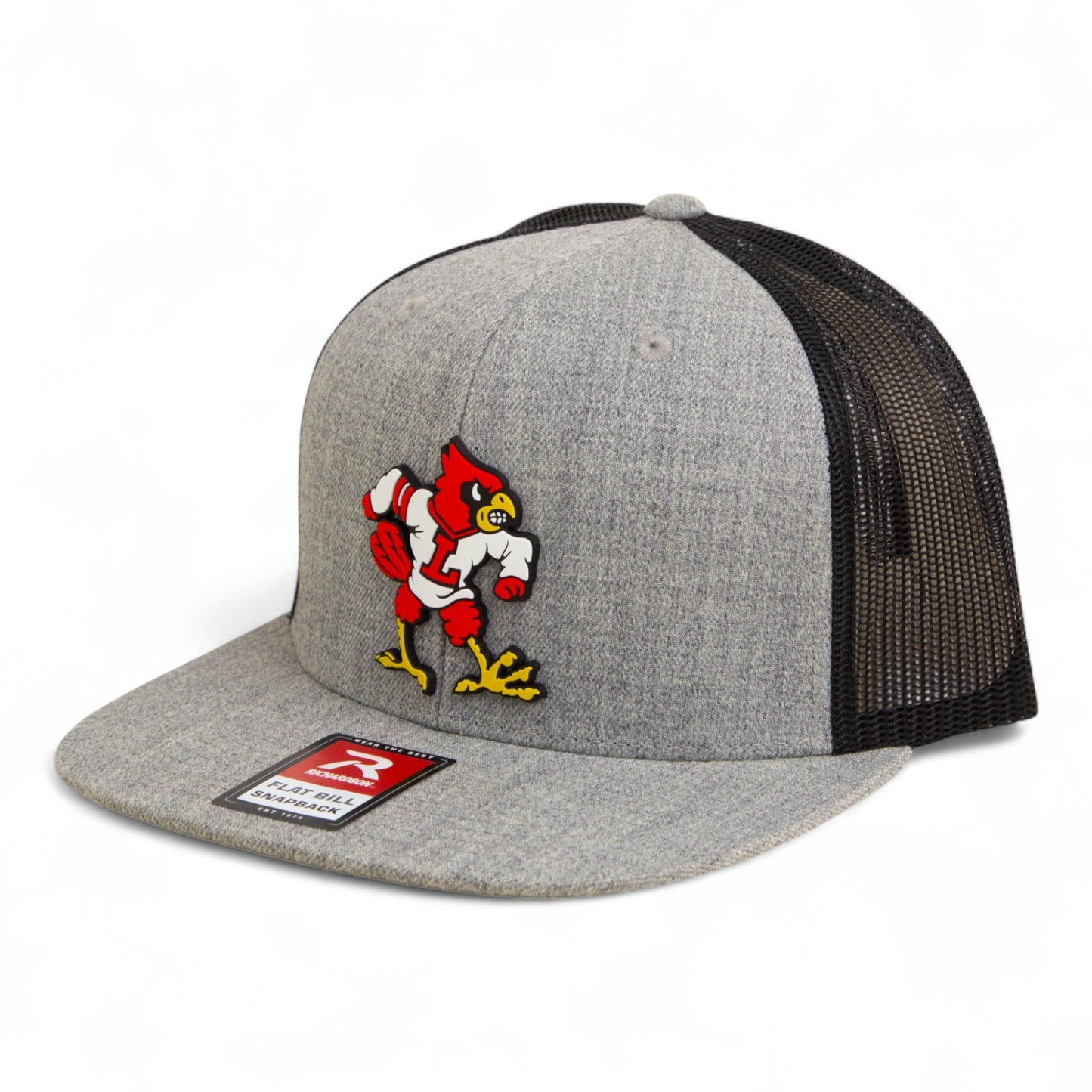 Louisville Cardinals Retro 2025 College World Series 3D Wool Blend Flat Bill Hat- Heather Grey/ Black